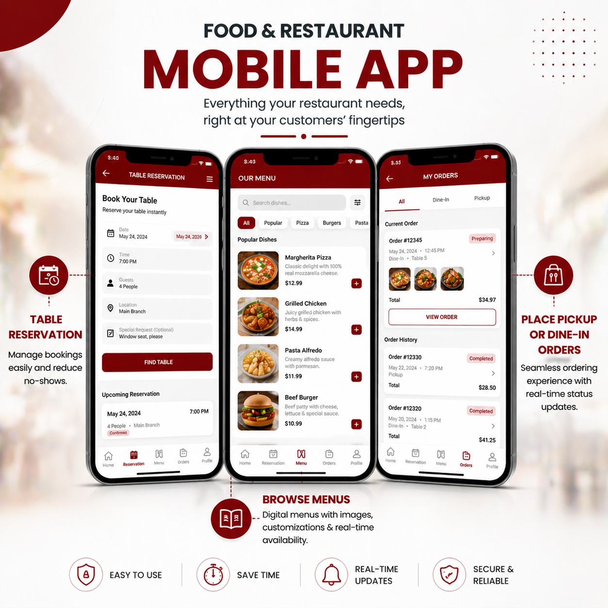 restaurant table reservation mobile app